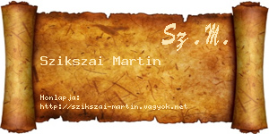 Szikszai Martin névjegykártya
